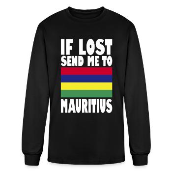 Mauritius Flag Saying - Men's Long Sleeve T-Shirt - black - Front