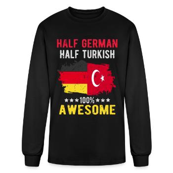 Moitié allemand moitié turc - T-shirt à manches longues Homme - noir - Devant