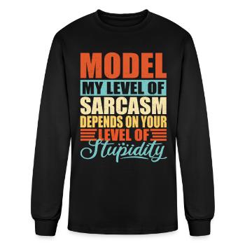Model sarcasm Model - Men's Long Sleeve T-Shirt - black - Front