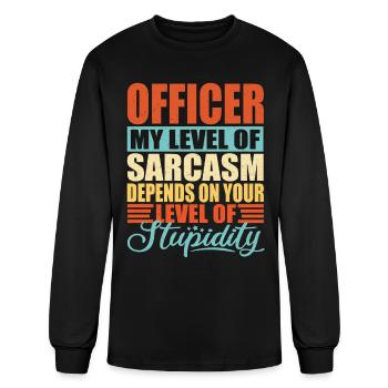Officer sarcasm Officer - Men's Long Sleeve T-Shirt - black - Front