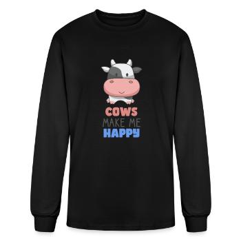 Cows make me happy for farmer cow breeder - Men's Long Sleeve T-Shirt - black - Front