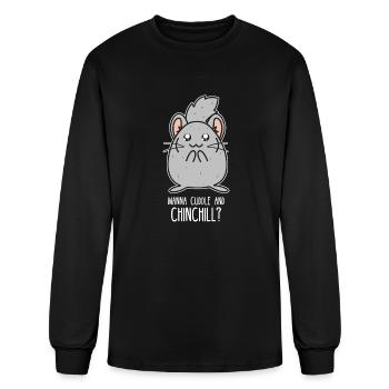 Wanna Cuddle And Chinchill - Men's Long Sleeve T-Shirt - black - Front