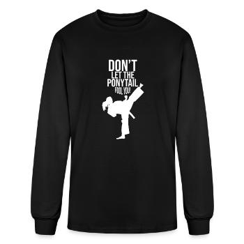 Dont Let The Ponytail 2 - Men's Long Sleeve T-Shirt - black - Front