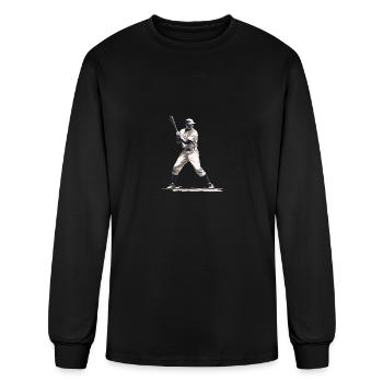 Baseball Player With Baseball Bat - Men's Long Sleeve T-Shirt - black - Front