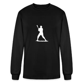 Baseball Player With Baseball Bat - Men's Long Sleeve T-Shirt - black - Front