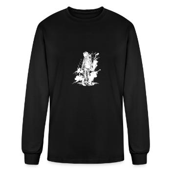 Cool Astronaut Walks In The Fog Moonlight - Men's Long Sleeve T-Shirt - black - Front