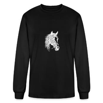 Pedigree Pretty Horse Equestrian Dressage - Men's Long Sleeve T-Shirt - black - Front
