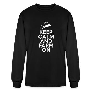 Farm - Keep Calm And Farm On - Men's Long Sleeve T-Shirt - black - Front