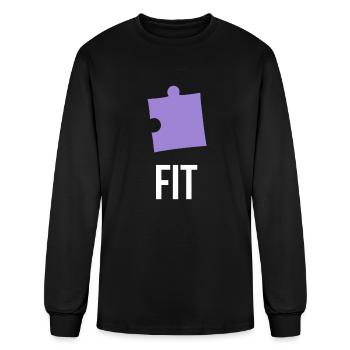 Fit- matching couple - Men's Long Sleeve T-Shirt - black - Front