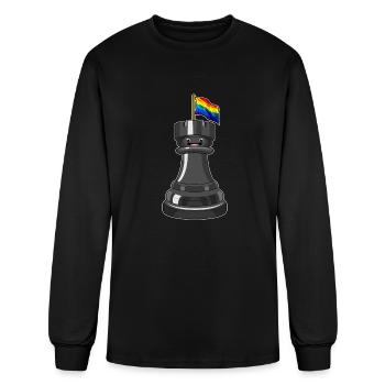 Chess Piece Rook Rainbow Chess - Men's Long Sleeve T-Shirt - black - Front