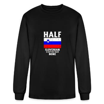 Half Slovenian Is Better Than None National Flag S - Men's Long Sleeve T-Shirt - black - Front