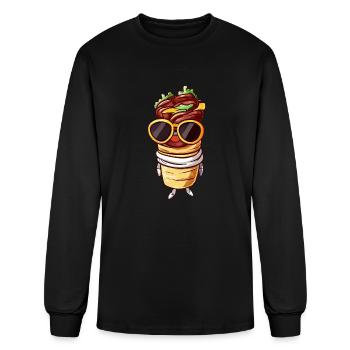 Cool Kawaii Doner Kebab with Sunglasses - Lively - Men's Long Sleeve T-Shirt - black - Front