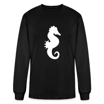 Sea Horse Vector - Men's Long Sleeve T-Shirt - black - Front