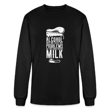 Alcohol Does Not Solve Problems But - Men's Long Sleeve T-Shirt - black - Front