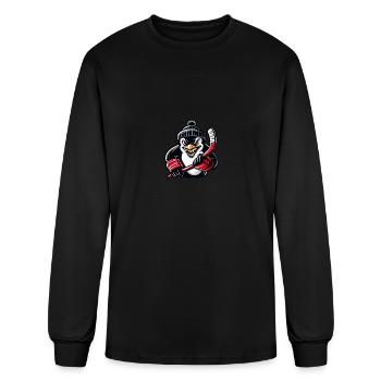 Penguin Ice Hockey Player Hockey Team - Men's Long Sleeve T-Shirt - black - Front