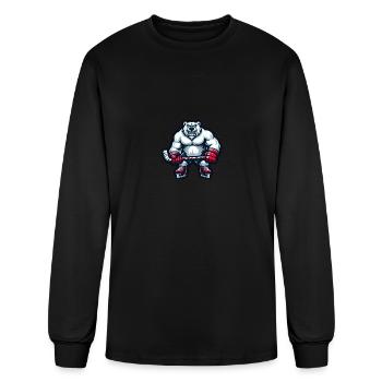 Polar bear hockey player, polar bear hockey team - Men's Long Sleeve T-Shirt - black - Front