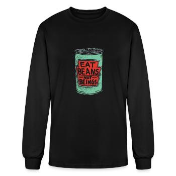 Eat beans not beings - animal love - Men's Long Sleeve T-Shirt - black - Front
