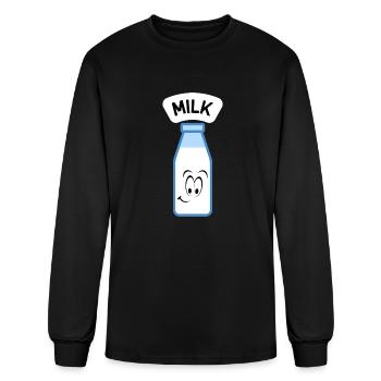 Bottle Of Milk Label Sticker - Men's Long Sleeve T-Shirt - black - Front