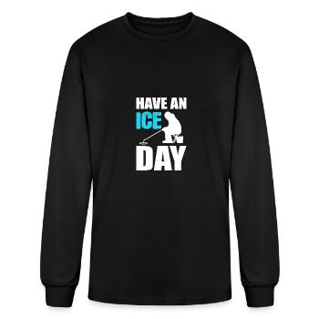 Ice Day Aquaculturist Gift - Men's Long Sleeve T-Shirt - black - Front
