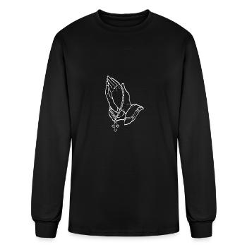 Praying Hands Prayerful Person Gift - Men's Long Sleeve T-Shirt - black - Front