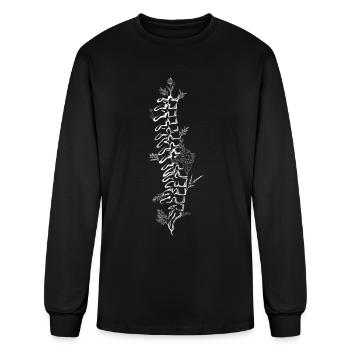Chiropractic Flowery Spine Spinal Cord - Men's Long Sleeve T-Shirt - black - Front