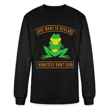 I don't care Funny arrogant frog - Men's Long Sleeve T-Shirt - black - Front
