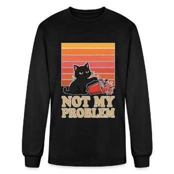 Not My Problem Cat - Men's Long Sleeve T-Shirt - black - Front