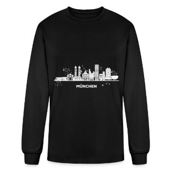 Munich skyline colorful cityscape Munich - Men's Long Sleeve T-Shirt - black - Front
