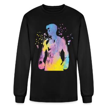 Boxing Fighter Kids Boxing Match Boxer - Men's Long Sleeve T-Shirt - black - Front