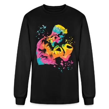 Boxing Fighter Kids Boxing Match Boxer - Men's Long Sleeve T-Shirt - black - Front