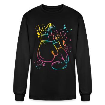 Boxing Fighter Kids Boxing Match Boxer - Men's Long Sleeve T-Shirt - black - Front