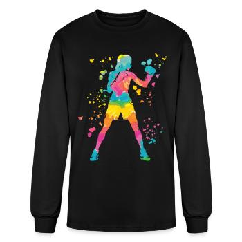 Boxing Fighter Kids Boxing Match Boxer - Men's Long Sleeve T-Shirt - black - Front