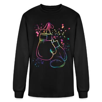 Boxing Fighter Kids Boxing Match Boxer - Men's Long Sleeve T-Shirt - black - Front