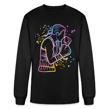 Boxing Fighter Kids Boxing Match Boxer - Men's Long Sleeve T-Shirt - black - Front