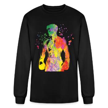 Boxing Fighter Kids Boxing Match Boxer - Men's Long Sleeve T-Shirt - black - Front