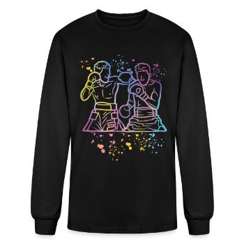 Boxing Fighter Kids Boxing Match Boxer - Men's Long Sleeve T-Shirt - black - Front