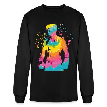 Boxing Fighter Kids Boxing Match Boxer - Men's Long Sleeve T-Shirt - black - Front