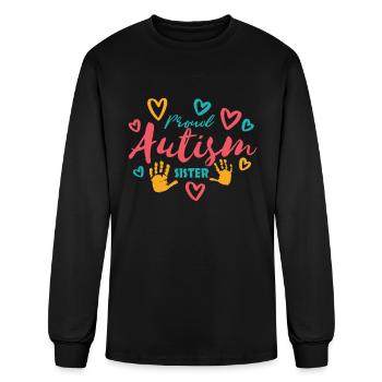 Autism Awareness Autist Puzzle Aspergers Autistic - Men's Long Sleeve T-Shirt - black - Front