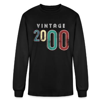 Retro Birthday 2000 Year Of Birth 2000 Vintage - Men's Long Sleeve T-Shirt - black - Front