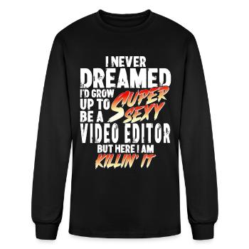 Super Sexy Video Editor Gift Movie Editor - Men's Long Sleeve T-Shirt - black - Front