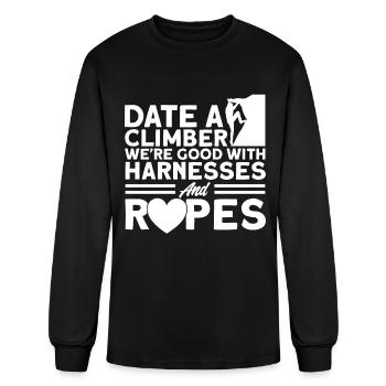 Climbing Mountain Climb Rock Climbing Gift - Men's Long Sleeve T-Shirt - black - Front