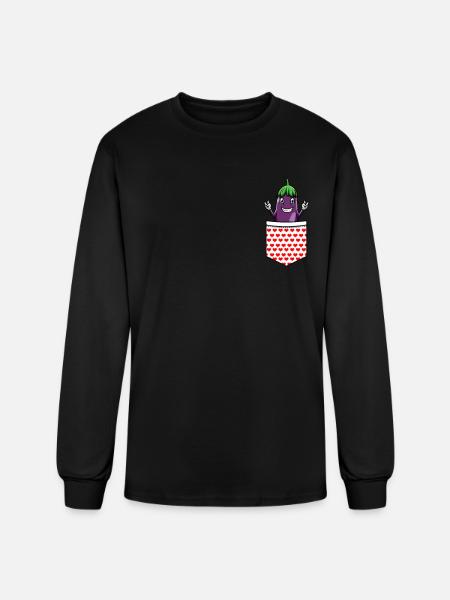 Eggplant Fruit Vegetable Vegetarian - Men's Long Sleeve T-Shirt - black