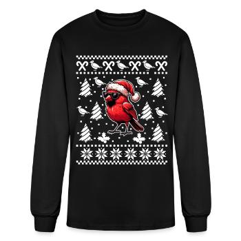 Funny Northern Cardinal Bird Red Cardinal - Men's Long Sleeve T-Shirt - black - Front