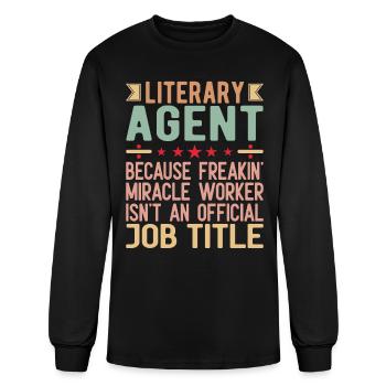 Literary agent Funny Publishing Agent - Men's Long Sleeve T-Shirt - black - Front