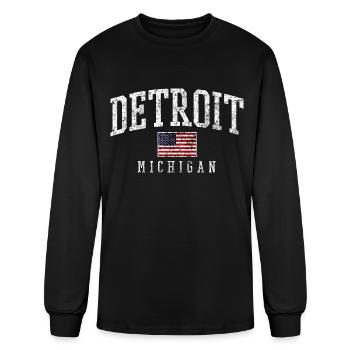 Detroit Motor City - Men's Long Sleeve T-Shirt - black - Front