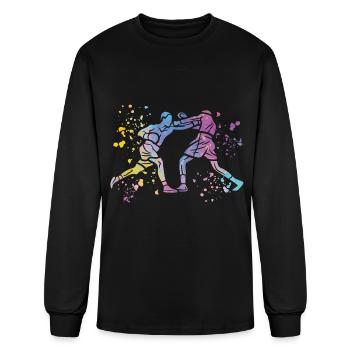Boxing Fighter Kids Boxing Match Boxer - Men's Long Sleeve T-Shirt - black - Front