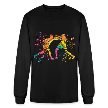 Boxing Fighter Kids Boxing Match Boxer - Men's Long Sleeve T-Shirt - black - Front