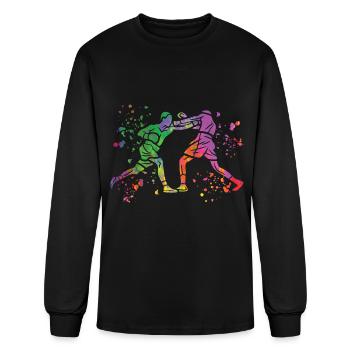 Boxing Fighter Kids Boxing Match Boxer - Men's Long Sleeve T-Shirt - black - Front