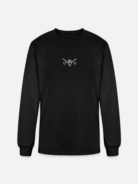 Volkswagen VW Bulli Front Outline Embroidery White - Men's Long Sleeve T-Shirt - black