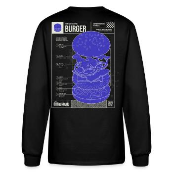 Burger Construction Manual Blueprint - Men's Long Sleeve T-Shirt - black - Back